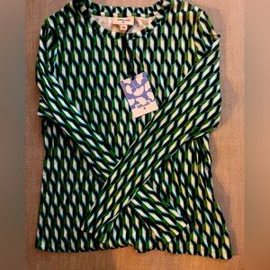 Brand new with tags DVF for Target Arrow Geo Green Top.